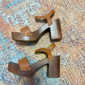 Madden Girl Tan Platform Heels